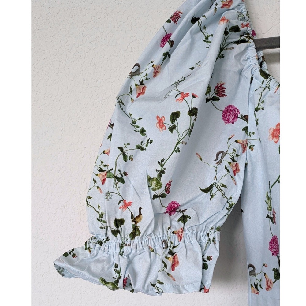 Hill House The Ophelia Dress Pond Floral Sz Small Blue Cottagecore Smocked Midi - Picture 6 of 10